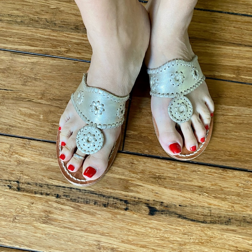 Jack Rogers Silver Sandals